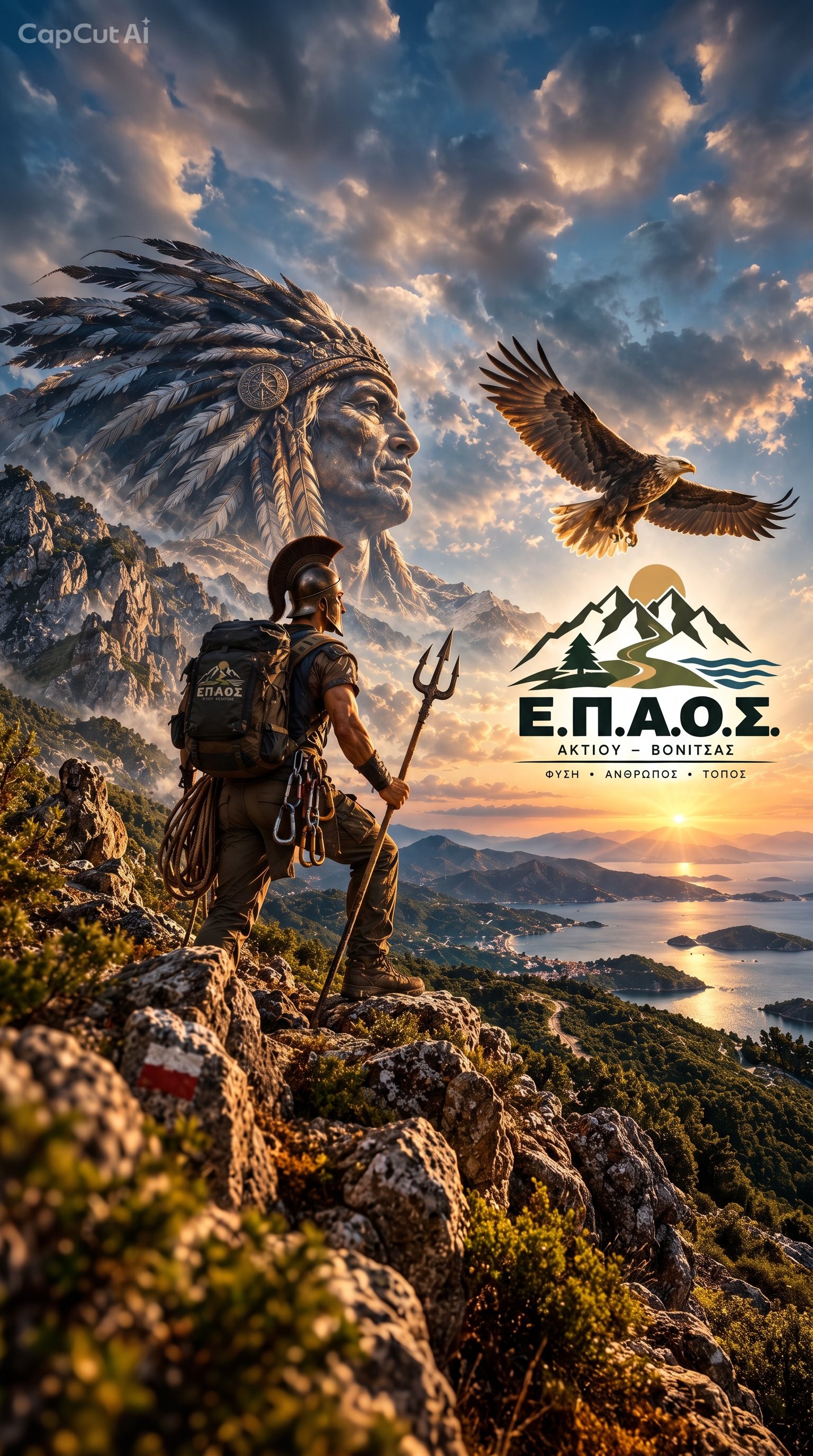 Ορειβάτης του ΕΠΑΟΣ με εξοπλισμό ασφαλείας
